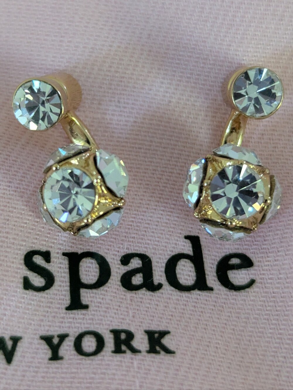NWT kate spade Lady Marmalade Crystal Drop Earrings - Clear & Htf